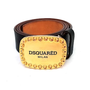 小物 00s Dsquared2 lether Gold Buckle archive Dsquared Belt Buckle - Etsy