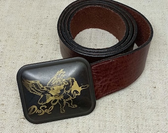 Vintage Diesel Leather Belt - Etsy