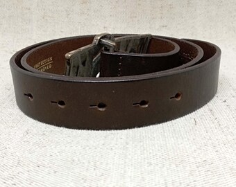Vintage Diesel Brown Leather Belt – Large Logo Metal Buckle