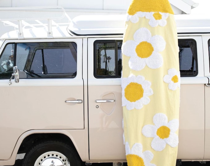 Sunshine Daisy Surfboard Sock by Surfboard Soks: Cotton Canvas Cover