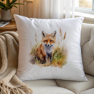 Adult and Baby Fox or Badger Designs, Woodland, Wildlife Cushion Covers, (40cm x 40cm) Fox