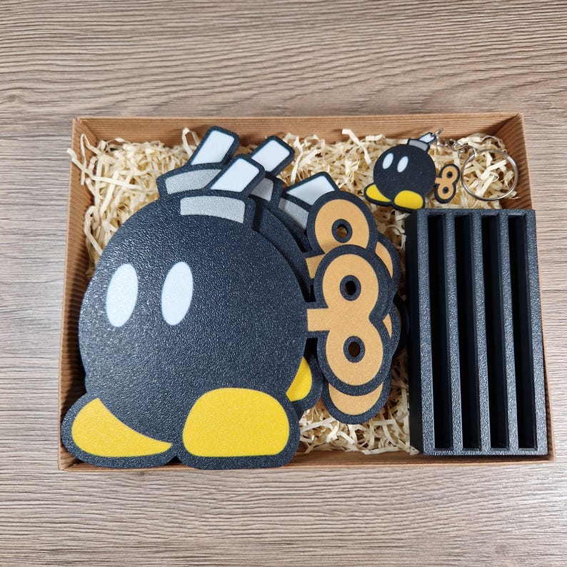 Mario, Bob-omb, Bomb Coaster, optional Stand Also Available in a gift set. Gift Set
