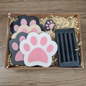 Paw Prints Coaster, with optional Display Stand, Available Also As A Gift Set. Gift set
