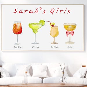 Cocktail personalizzati, decorazioni murali per cocktail, design di drink stampabili, regalo perfetto per gli amici, invito di nozze personalizzato, regalo personalizzabile