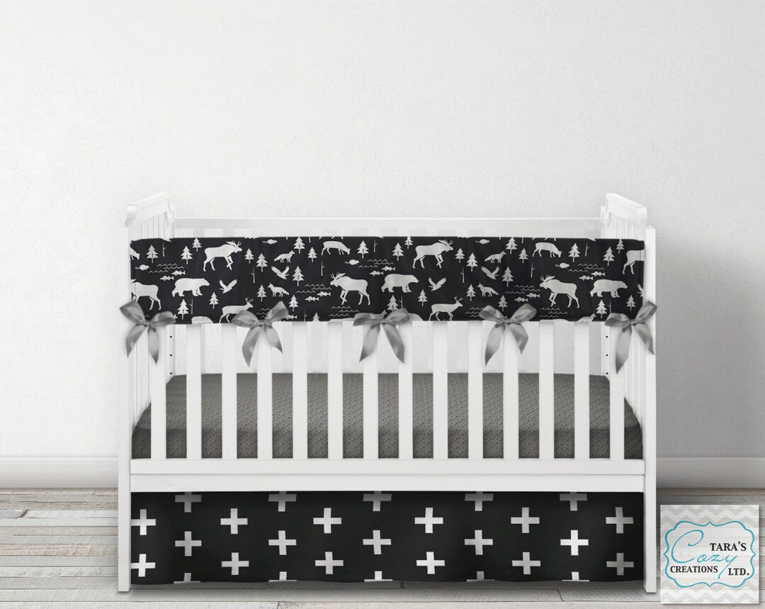 Crib Rail Cover Crib Rail Protector Woodland Crib Rail Etsy