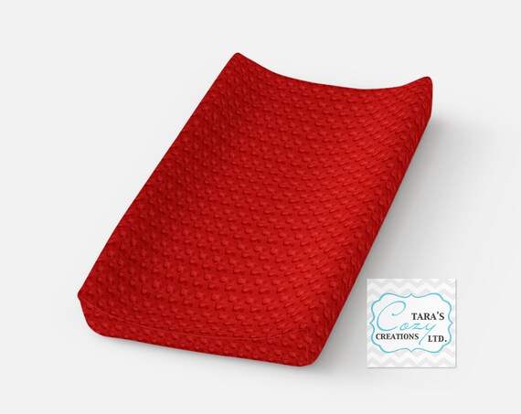 red changing pad cover