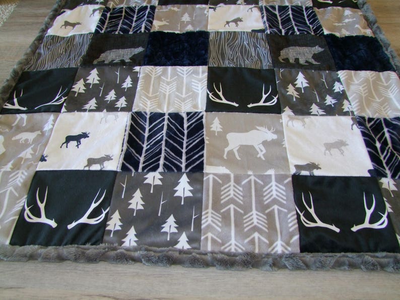 Deer Nursery Set Navy Gray Nursery Moose Nursery Bear Etsy Canada