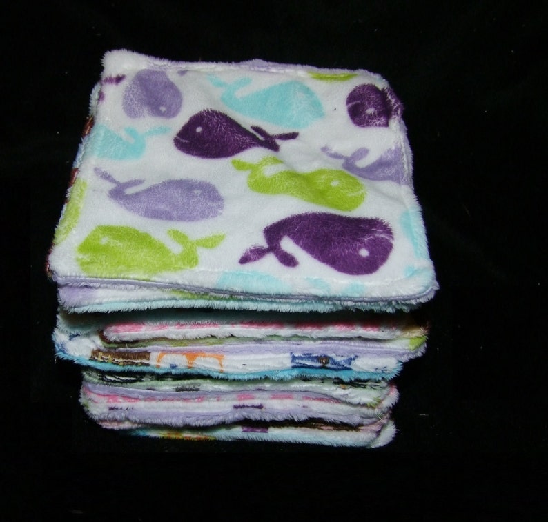 Minky Wash Cloths Set of Minky Wash Cloths Mini Minky Etsy