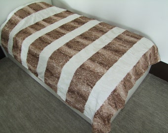 LUXE Minky Blanket -Fawn Minky Blanket - Strip Blanket - Twin Size Blanket - Adult Couch Blanket - Luxe Minky Blanket -  Deer luxe Minky
