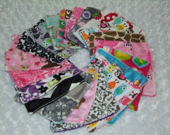 Minky Wash Cloths- Minky Wipes - Minky Face Cloths - Minky Sets of Wash Cloths - -