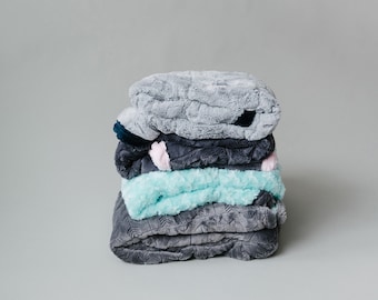 Weighted Minky Blankets - Weighted Blanket -  Child Weighted Blanket - Adult Weighted Blanket - Minky Weighted Blanket -Ships out in ~1 week