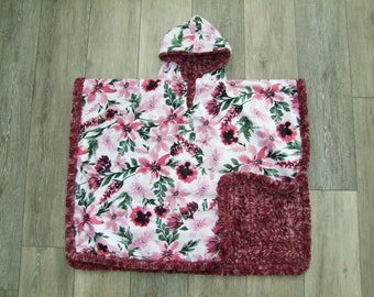 Spring Flowers Minky Car Seat Cozy PONCHO- Child Poncho - Car Seat Blanket - Car Seat Safe- All MINKY-  Ready to Ship