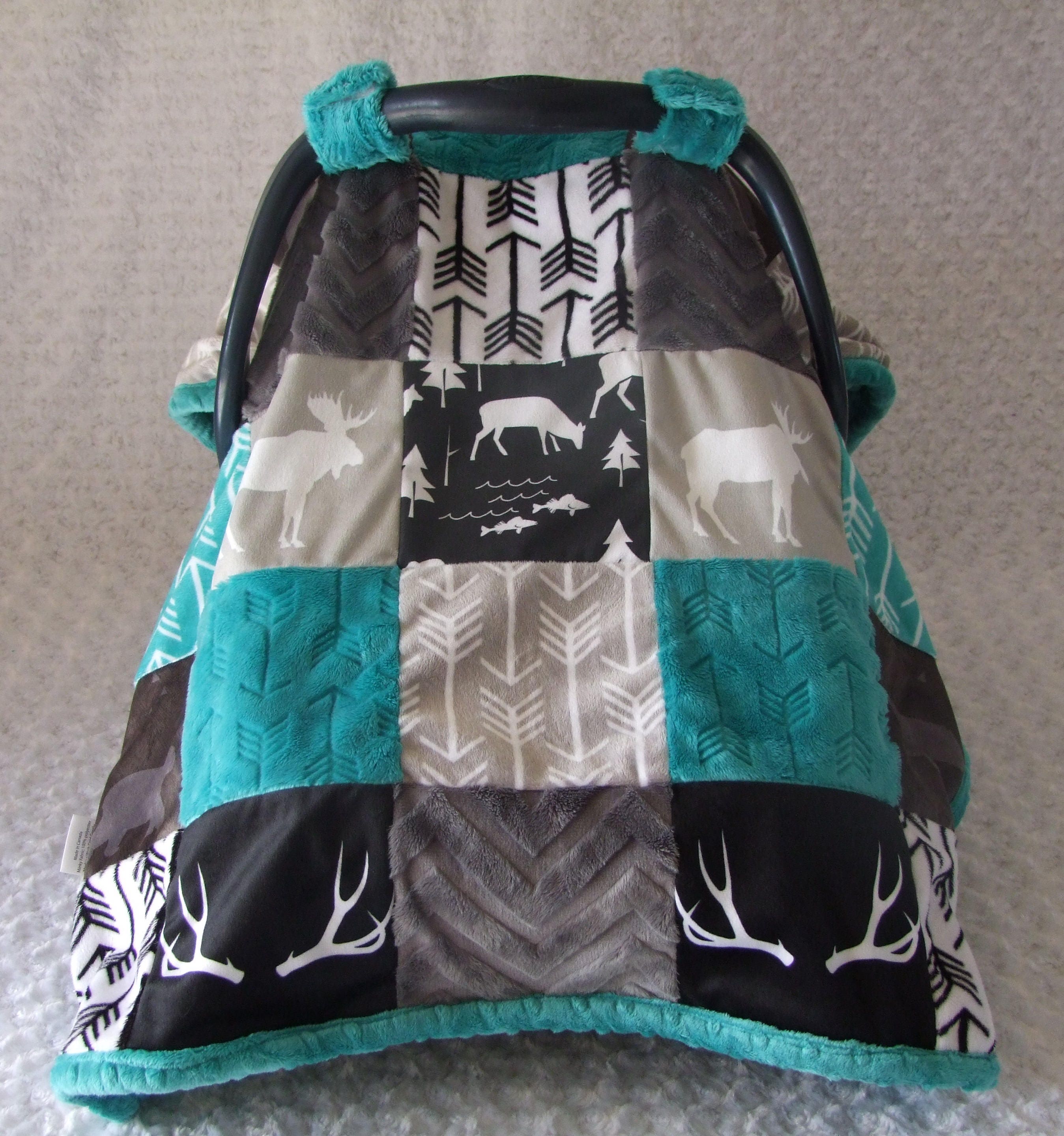 Woodland Minky Car Seat Cover Deer Car Seat Canopy Blanket Etsy Canada