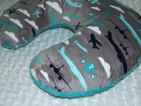 Aviator Minky Nursing Pillow Cover Boppy Or Jolly Jumper Etsy