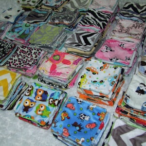 Minky Wash Cloths- Set of Minky Wash cloths  - Mini Minky Cloths- Diaper Cloths- Wipes-