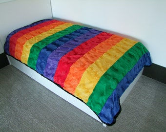 Rainbow LUXE Minky Blanket - Rainbow Blanket - Ships in 1-2 days