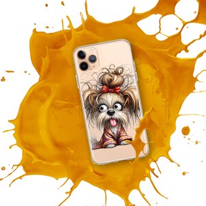 iPhone Case – Adorable Shih Tzu Dog Print | Soft Back Cover - All Model Clear iPhone Case – Stylish Puppy Cartoon Print, Gift for Dog Lovers