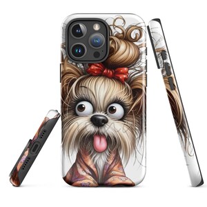 Cute Dog iPhone Case | Funny Shih Tzu Phone Cover | Tough Shockproof Back Case | Cartoon Puppy Design for All iPhone Models I Perfect Gift