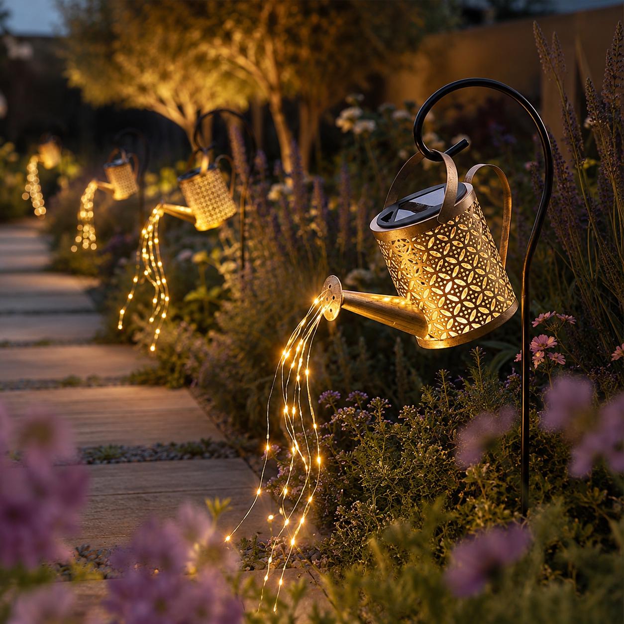 Solar-Gartenleuchten Warmweiß, Hängend Oder Stehend, Wasserdichte Außenlampe Für Balkon, Terrasse & Party, Automatisch Dämmerungssensor