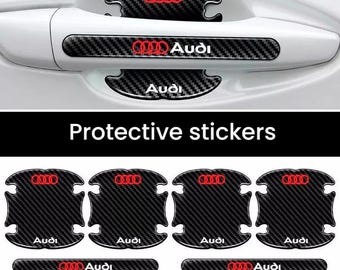 Audi protective stickers for handles, Audi handles protector, Black audi protective stickers for handles, Audi door protector
