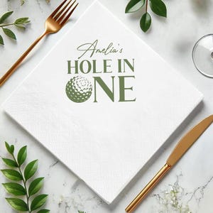 Personalized Golf Birthday Napkins: Hole-in-One Party Decor