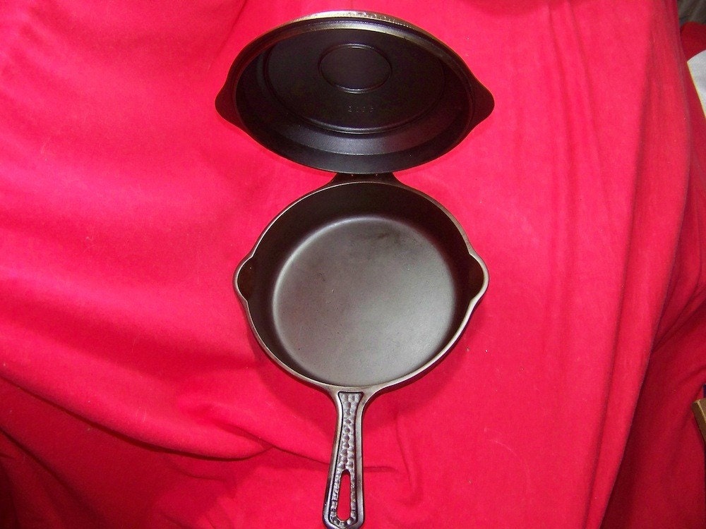 Griswold No. 5 Cast Iron Hammered Finish Hinged Skillet W/Lid Etsy