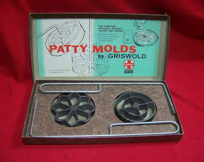 Griswold Cast Iron No. 1 Patty Molds and Deep Patty Bowl 0099 Etsy