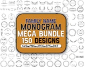 Family Monogram SVG,Floral Frame Svg,Last Name Sign,Family Name Sign Svg,family frame bundle,Family Name with Wreath,Cricut & Silhouette