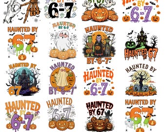 Haunted 67 Halloween PNG Bundle, Spooky Clipart (Digital Download)