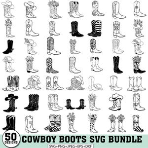 Cowboystövlar svg, cowboyhatt svg, westernstövlar svg, blommiga stövlar svg, cowboystövlar klippfil, howdy svg, rodeo svg, ranch svg, cricut-filer