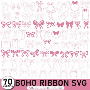 Pacchetto SVG fiocco di nastro, fiocco di nastro in formato SVG, fiocco in formato SVG PNG, fiocco per capelli in formato SVG, papillon in formato SVG, contorno fiocco in formato SVG, fiocchi Coquette in formato SVG, cornici disegnate a mano, file Cricut