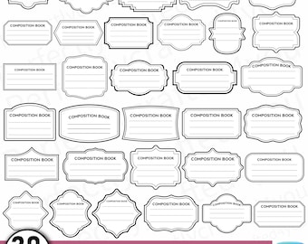 Composition Book Label Svg,Composition Book Svg,Composition Notebook Labels,Notebook Cover Print,Cricut & silhouette,canva editble