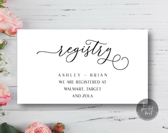 Wedding Invitation Insert:Printed or Printable Wedding Registry Insert Card,Wedding Registry Card,Personalized Registry Insert Card,Blair,04