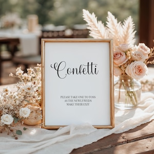 Konfetti Hochzeitsschild, minimalistisches Hochzeitsschild, Konfetti Hochzeitsschild, druckbares Hochzeitsschild, Blair, 39