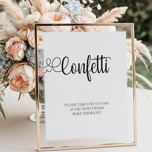 Konfetti Hochzeit Zeichen, minimalistische Hochzeit Zeichen, Konfetti Hochzeit Zeichen, druckbare Hochzeit Zeichen, Blair, 31
