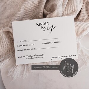 Printed or Printable Wedding RSVP Card, Wedding RSVP Card, Personalized Wedding RSVP Insert, Minimalist Wedding Rsvp Card,Rsvp Card,Blair,01