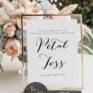 Petal Toss Sign, Petal Toss Wedding Printable, Minimalist Petal Toss Wedding Sign, Petal Toss Wedding Sign,Petal Toss Wedding Print,Blair,01