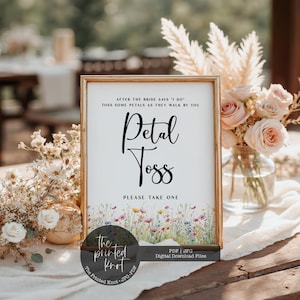 Petal Toss Sign, Petal Toss Wedding Printable,Wildflower Petal Toss Wedding Sign,Petal Toss Wedding Sign,Petal Toss Wedding Print,Madison,10