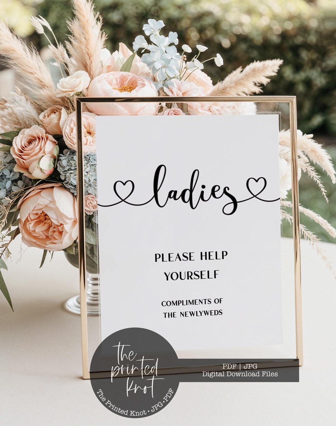 Ladies Wedding Sign, Ladies Wedding Printable, Minimalist Ladies ...
