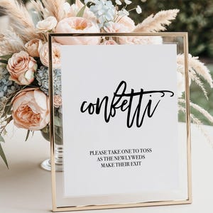 Konfetti Hochzeit Zeichen, minimalistisches Hochzeit Zeichen, Konfetti Hochzeit Zeichen, druckbares Hochzeit Zeichen, Blair, 02