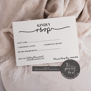Printed or Printable Wedding RSVP Card, Wedding RSVP Card, Personalized Wedding RSVP Insert, Minimalist Wedding Rsvp Card,Rsvp Card,Blair,05