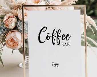 Letrero de boda para cafetería, imprimible, minimalista, Blair, 06