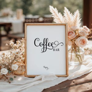 Coffee Bar Wedding Sign, Printable Coffee Bar Wedding Sign, Minimalist Coffee Bar Wedding Sign, Coffee Bar Sign, Coffee Sign, Blair, 11