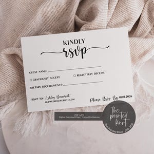 Printed or Printable Wedding RSVP Card, Wedding RSVP Card, Personalized Wedding RSVP Insert, Minimalist Wedding Rsvp Card,Rsvp Card,Blair,10