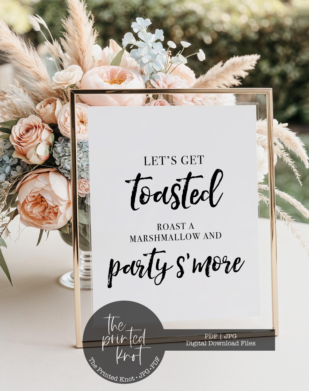Toast Signs Let's Get Toasted Sign, Party S'more Wedding Printable, Minimalist Let ...