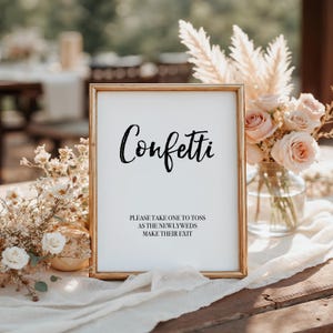 Konfetti Hochzeit Zeichen, minimalistisches Hochzeit Zeichen, Konfetti Hochzeit Zeichen, druckbares Hochzeit Zeichen, Blair, 06