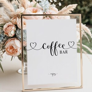 Coffee Bar Wedding Sign, Printable Coffee Bar Wedding Sign, Minimalist Coffee Bar Wedding Sign, Coffee Bar Sign, Coffee Sign, Blair, 10