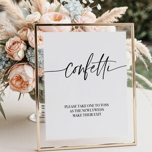 Konfetti Hochzeitsschild, minimalistisches Hochzeitsschild, Konfetti Hochzeitsschild, druckbares Hochzeitsschild, Blair, 13