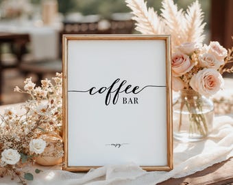 Letrero de boda de cafetería, Letrero de boda de cafetería imprimible, Letrero de boda de cafetería minimalista, Letrero de cafetería, Letrero de café, Blair, 01