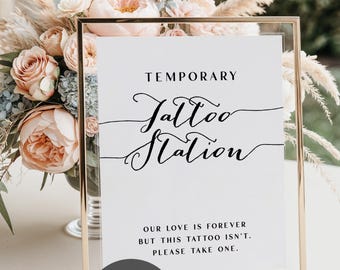 Placa de tatuagem temporária, tatuagem temporária para impressão de casamento, placa de tatuagem temporária minimalista para casamento, placa de tatuagem temporária para casamento, Blair, 01